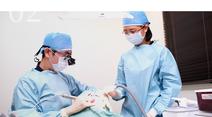 失われた歯周組織を回復する歯周外科治療にも対応